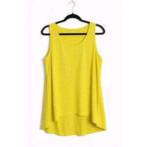 Eileen Fisher Hemp Hi Lo Tank Large Yellow